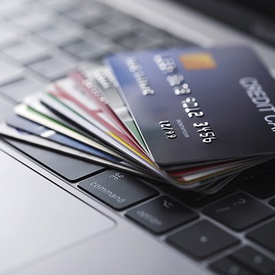 Online credit card payment for purchases from online stores and online shopping.