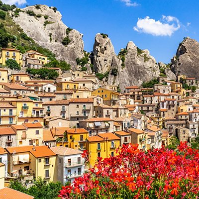 The picturesque village of Castelmezzano, part of the club “Th The picturesque village of Castelmezzano, part of the club “Th