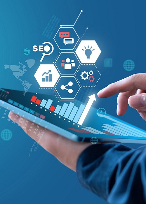 Businessman show growth graph of earning with digital marketing strategy. Businessman show growth graph of earning with digital marketing strategy.