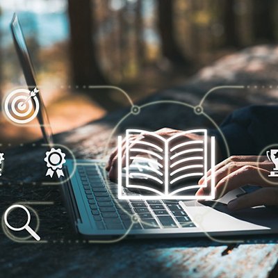 E-learning, the concept of online distance education, and learning over the internet.