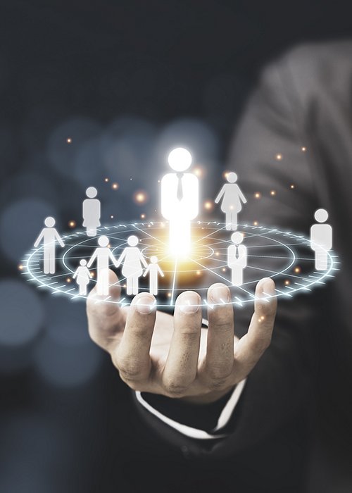 Marketing target audience concept , Businessman writing red circle to mark to focus customer group. Marketing target audience concept , Businessman writing red circle to mark to focus customer group.