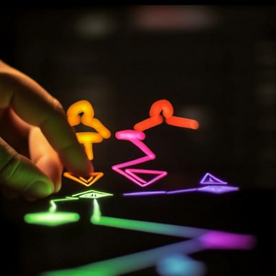 Teamwork shapes success with vibrant ideas and glowing creativity generated by AI Teamwork shapes success with vibrant ideas and glowing creativity generated by AI