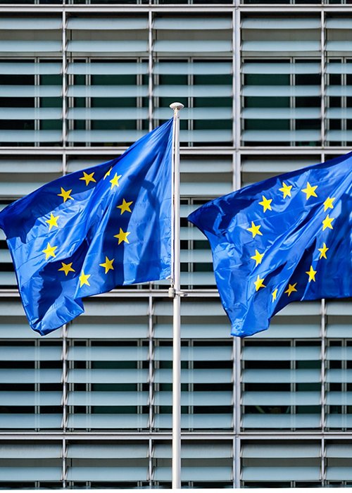 EU flags in front of European Commission EU flags in front of European Commission