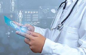 Doctor is using show screen for medical diagnostic analysis on modern virtual screen network connection. Medical technology concept. Doctor is using show screen for medical diagnostic analysis on modern virtual screen network connection. Medical technology concept.
