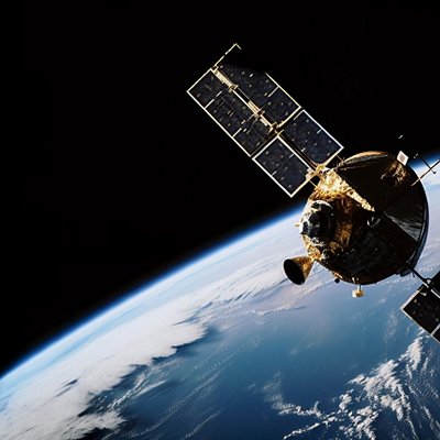 Spacecraft orbiting planet Earth for global communications generated by AI Spacecraft orbiting planet Earth for global communications generated by AI