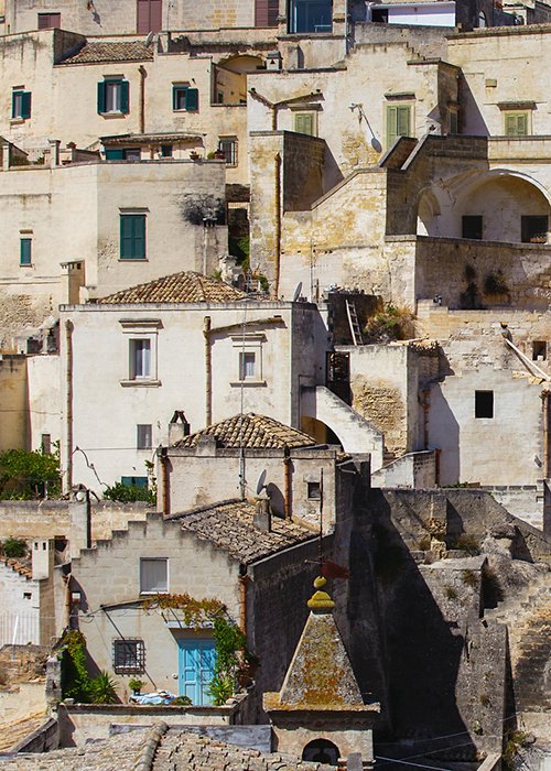 Beautiful view of a small town old buildings made from bricks