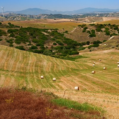 Country landscape near Aliano and Craco, Basilicata, Italy