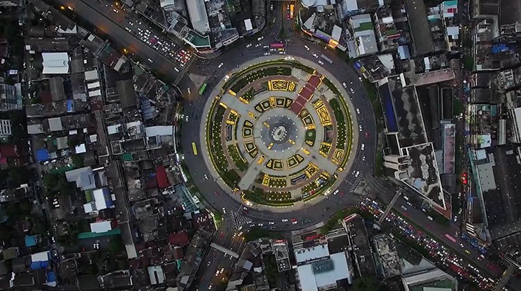Fotografia aerea di una città