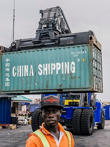 Container in the port of Tema, Ghana