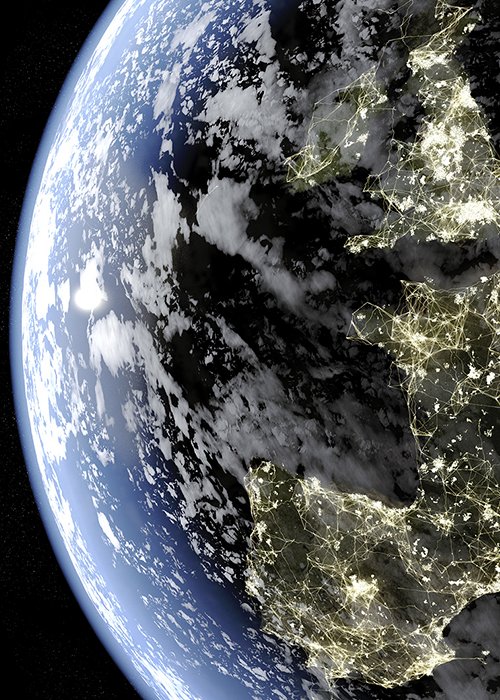 La terra di notte vista dallo spazio