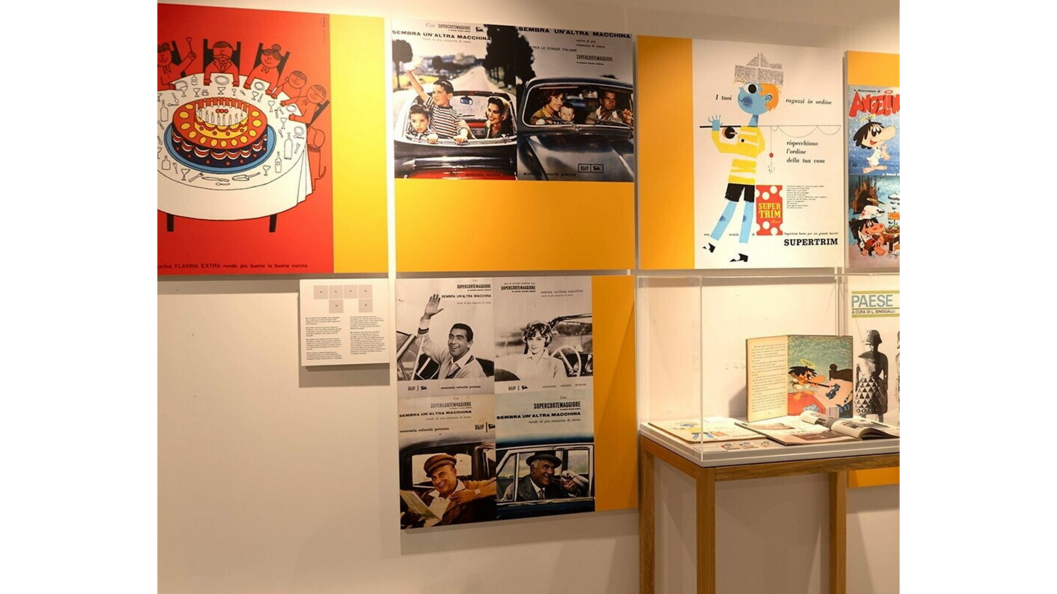 L'interno della mostra sul brand Eni presso il Polo Bibliotecario di Potenza