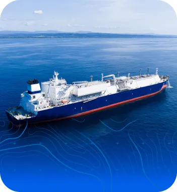 LNG ship in the open sea.