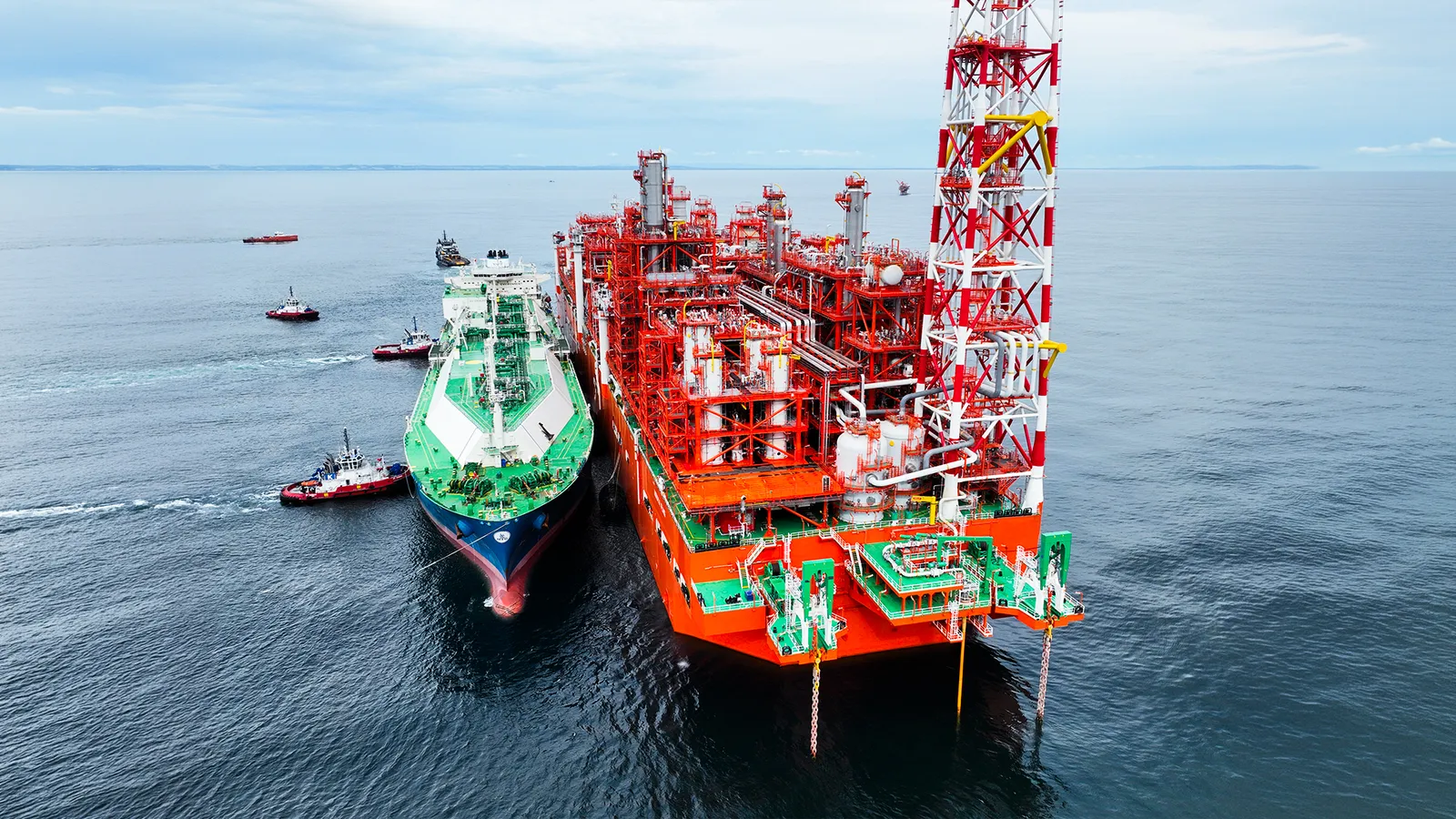 LNG ship in the open sea.