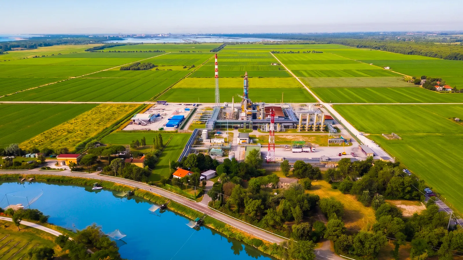 View of the Eni plant in Ravenna.