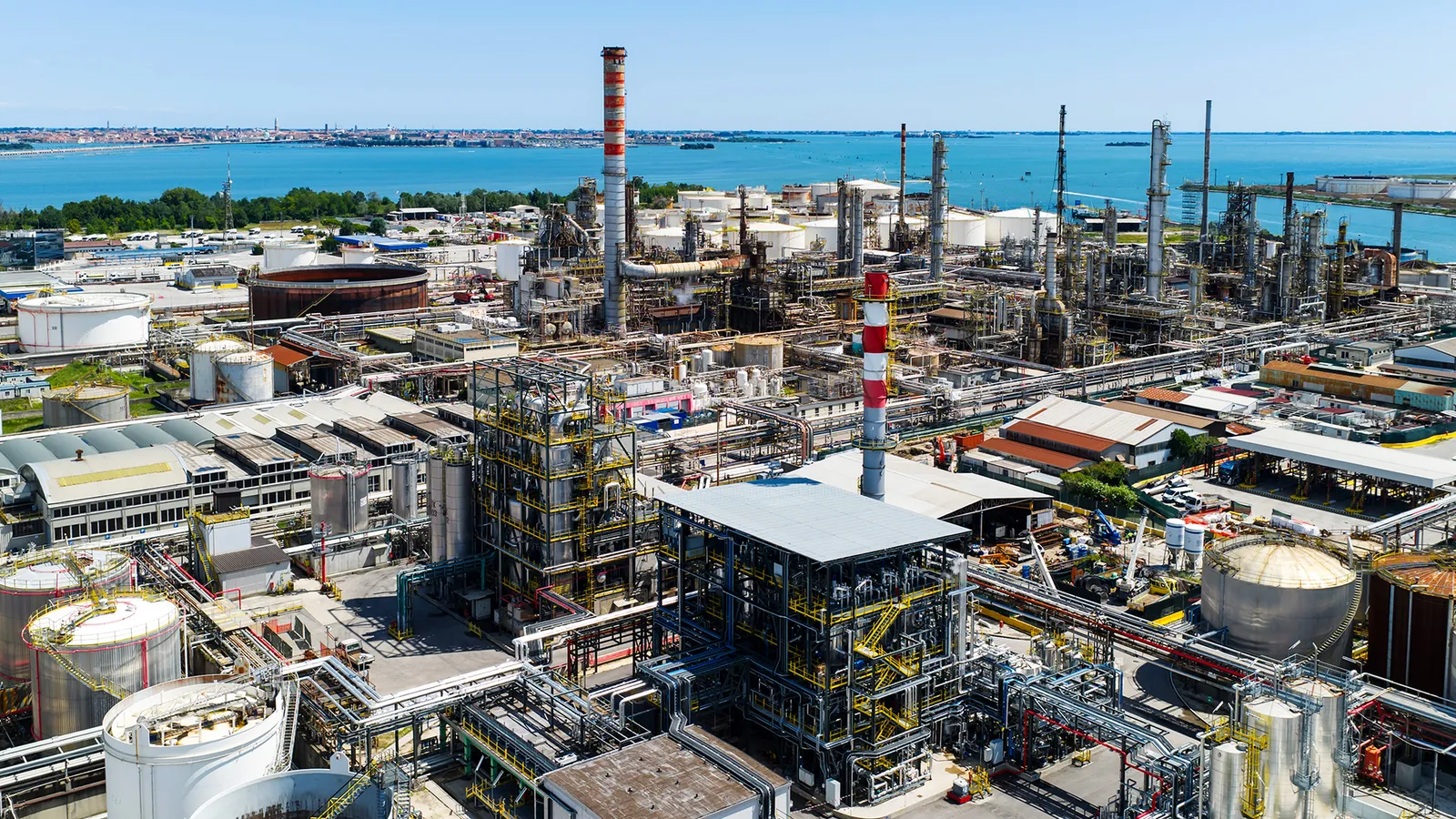 Aerial view of a biorefinery.